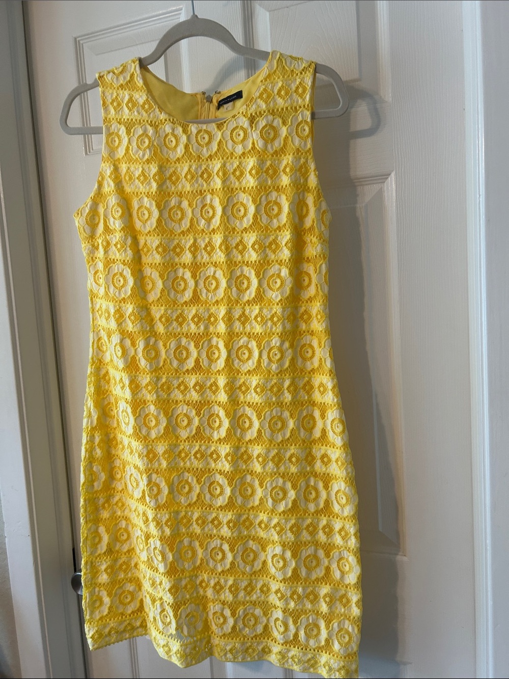 Tommy Hilfiger Sleeveless Sheath Dress with Lace Overlay
